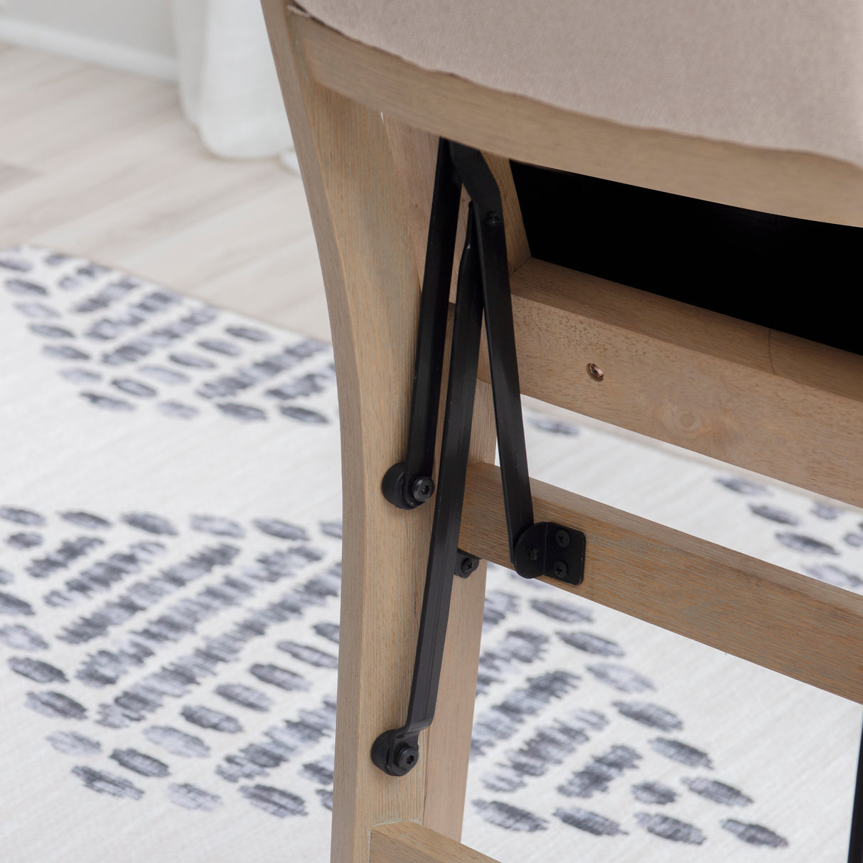 Keira Gray wash Padded Folding Chair