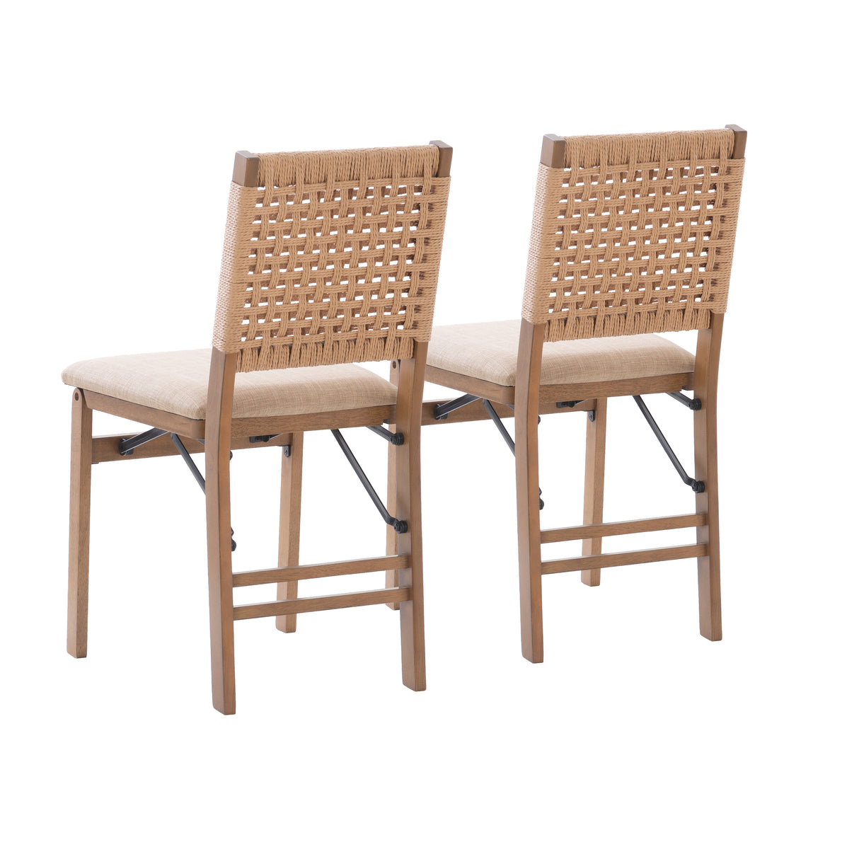 Natural Woven Back Folding Chair