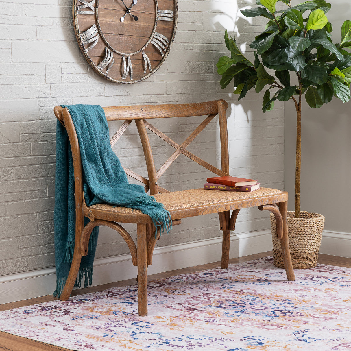Hyde Brown Bentwood Xback Bench