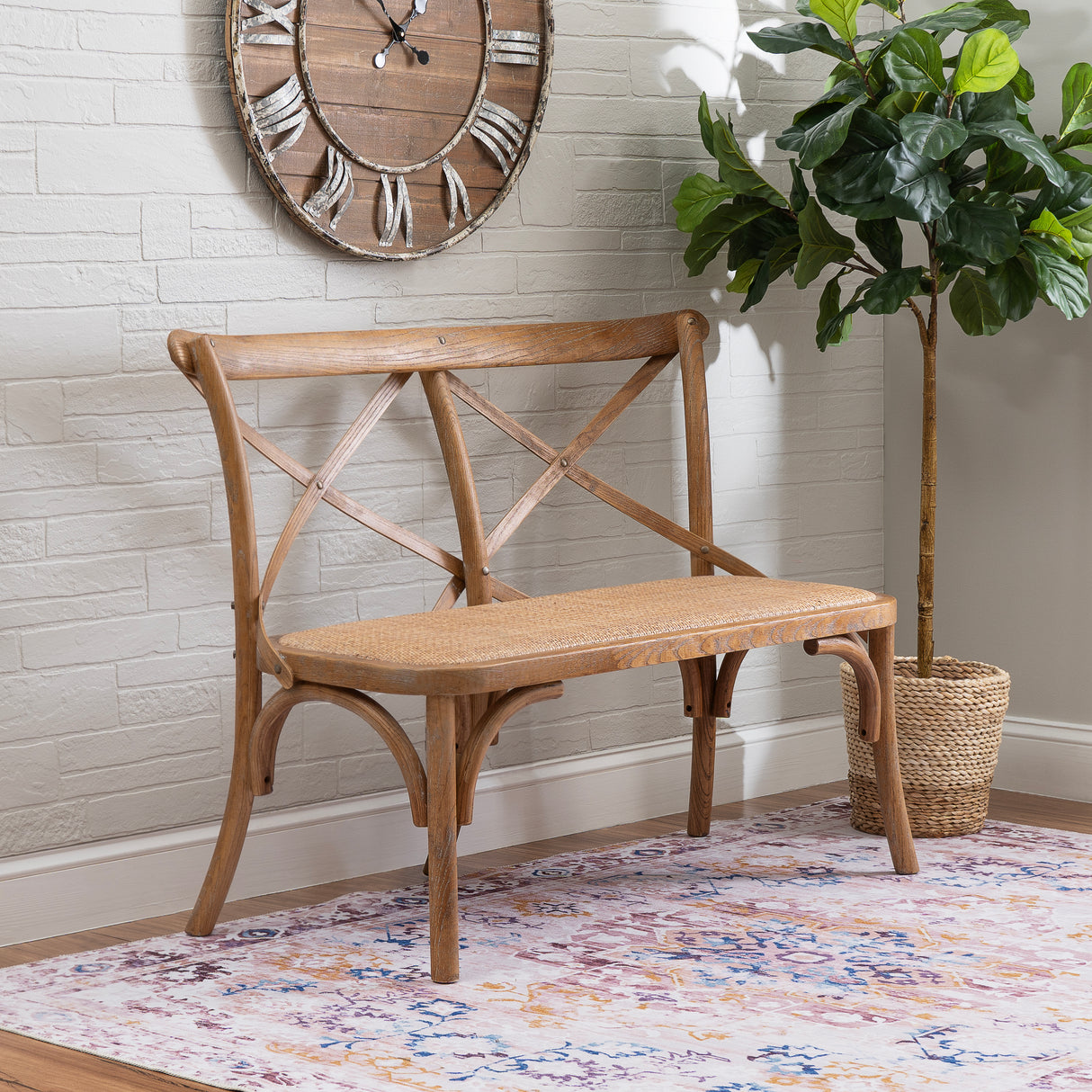 Hyde Brown Bentwood Xback Bench