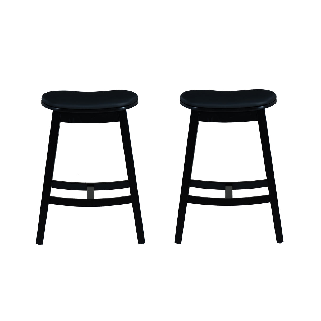 Cappy Backless Counter Stools with Faux Leather Cushion (Set of 2)