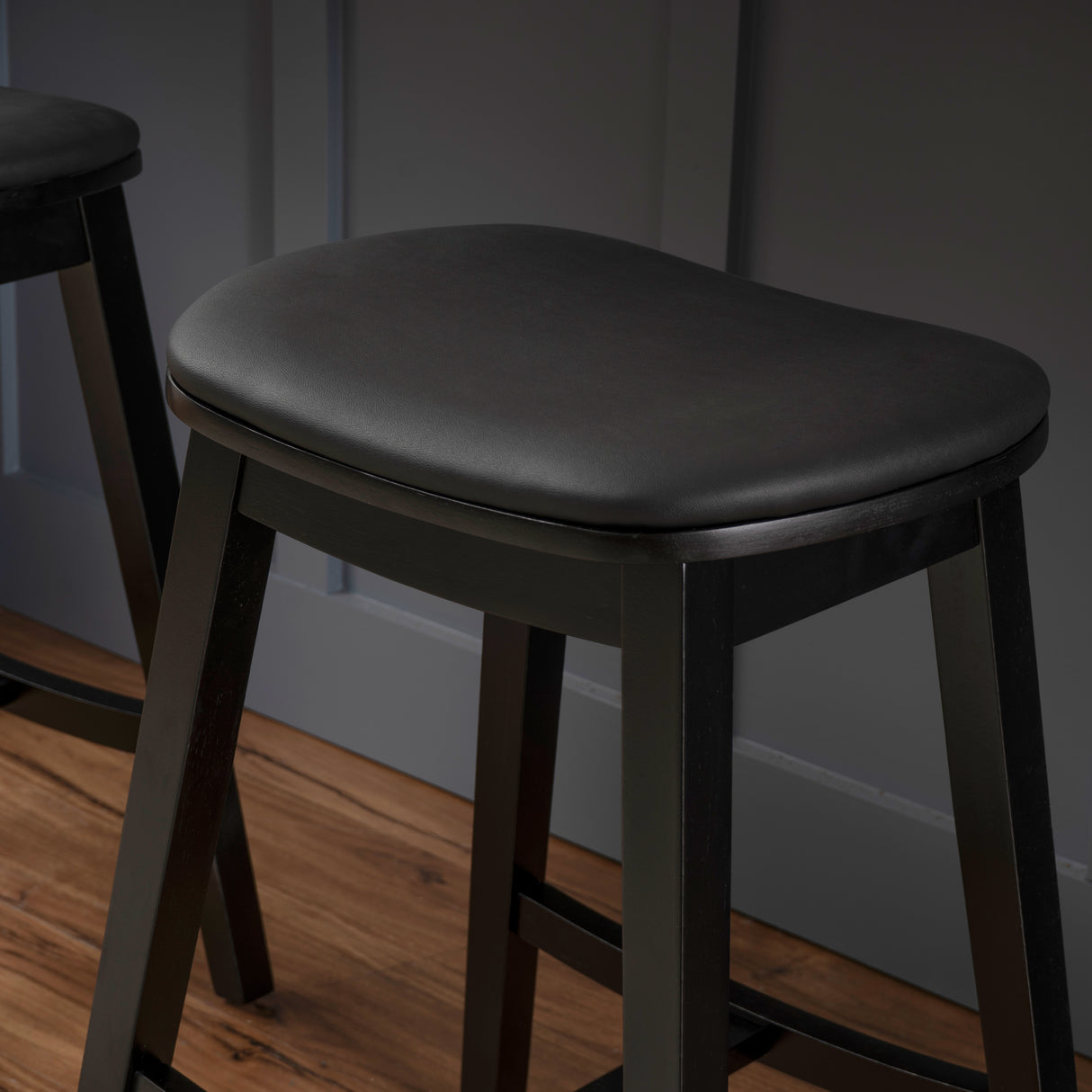 Cappy Backless Counter Stools with Faux Leather Cushion (Set of 2)