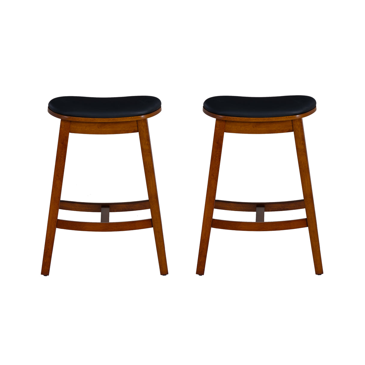Cappy Backless Counter Stools with Faux Leather Cushion (Set of 2)