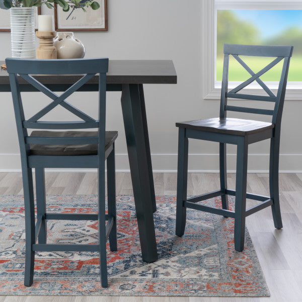 Laurel Blue Counter Stools (Set of 2)