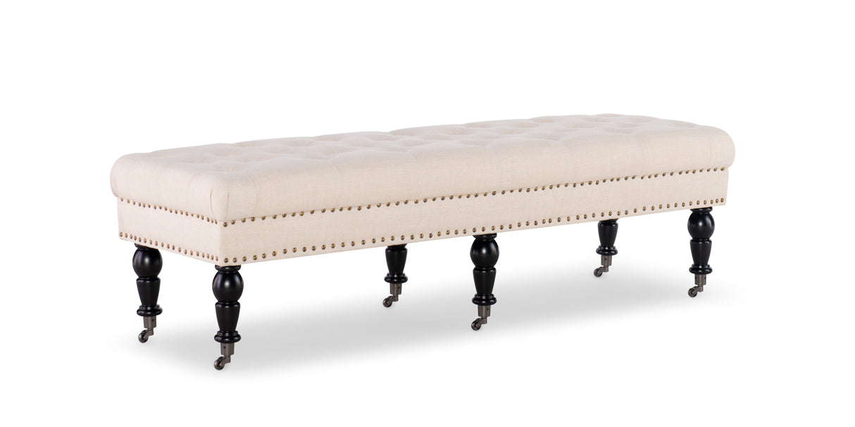 Isabelle Linen Bench 62In