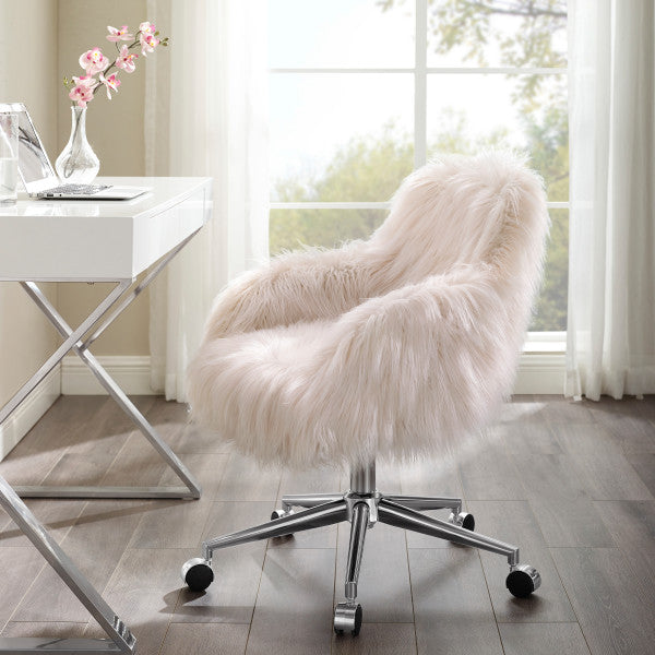 Dawson Faux Fur Barrel Office Chair