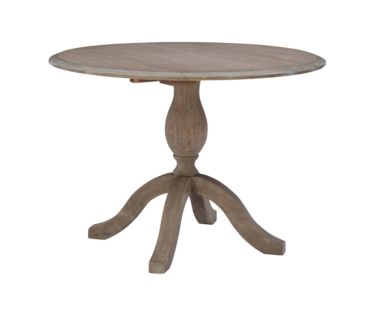 Torino Gray Wash Round Drop Leaf Table