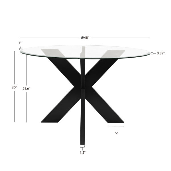 Auden Black Dining Table With Glass