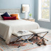 Campaign Linen Accent Stool
