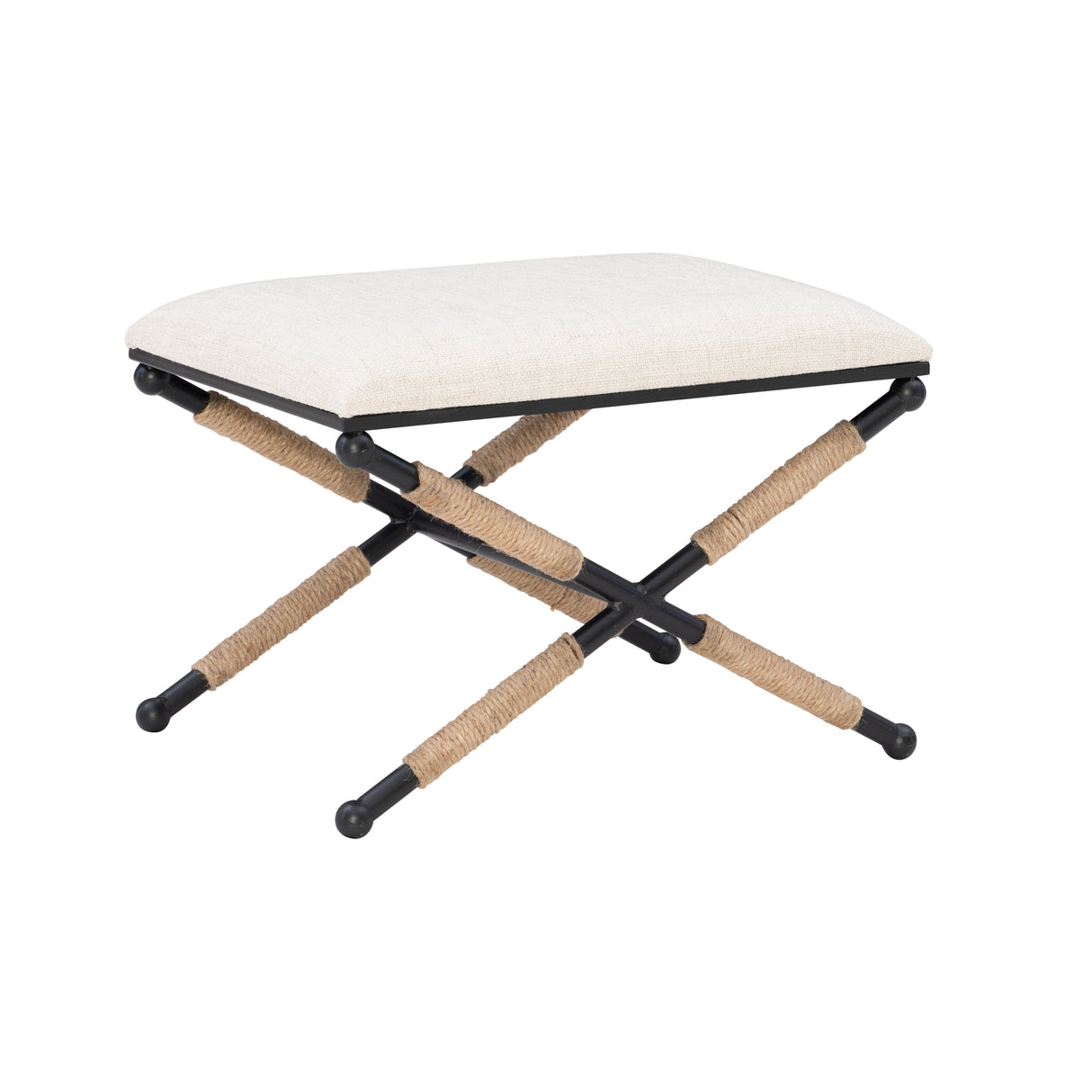 Campaign Linen Accent Stool