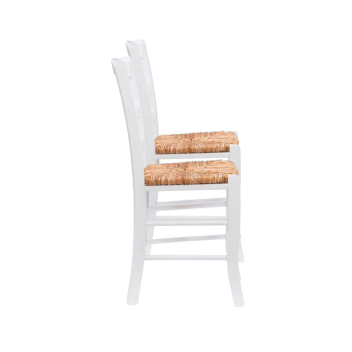 Venezia White Rush Seat Dining Chair (Set of 2)