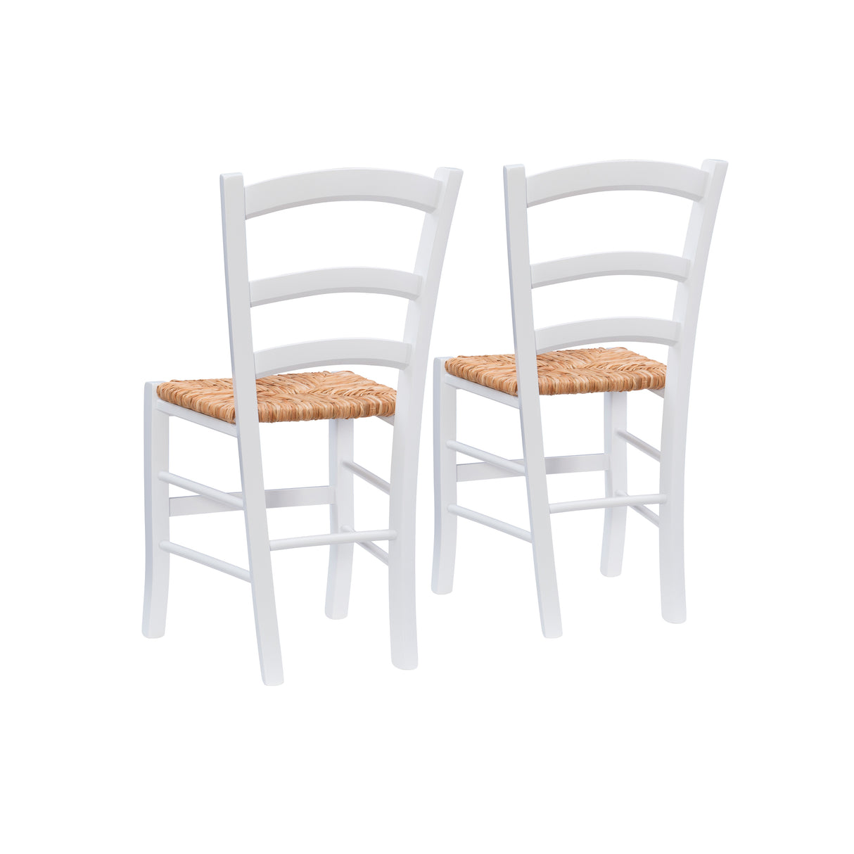 Venezia White Rush Seat Dining Chair (Set of 2)