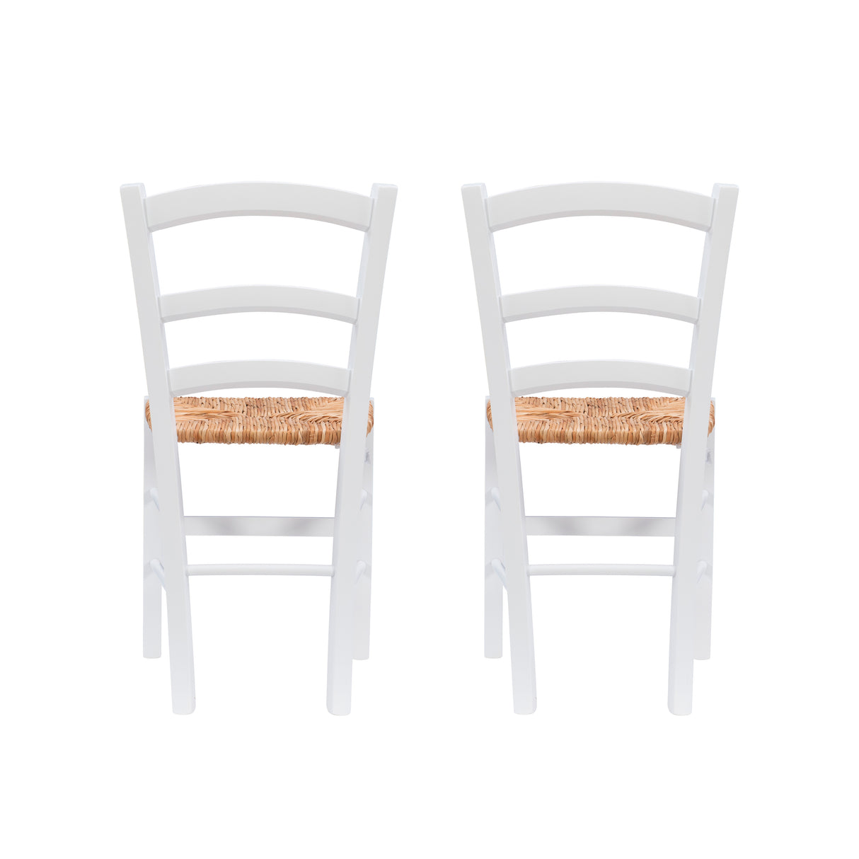 Venezia White Rush Seat Dining Chair (Set of 2)