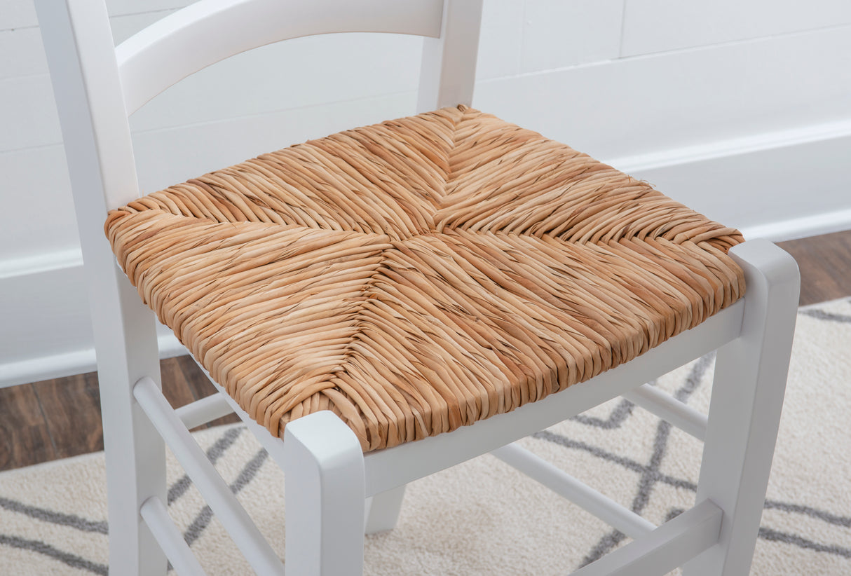 Venezia White Rush Seat Dining Chair (Set of 2)
