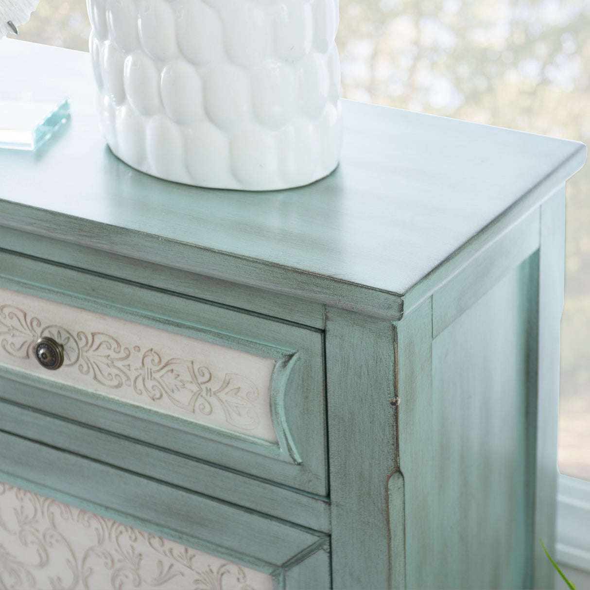 Clancy Antique Blue And White Console