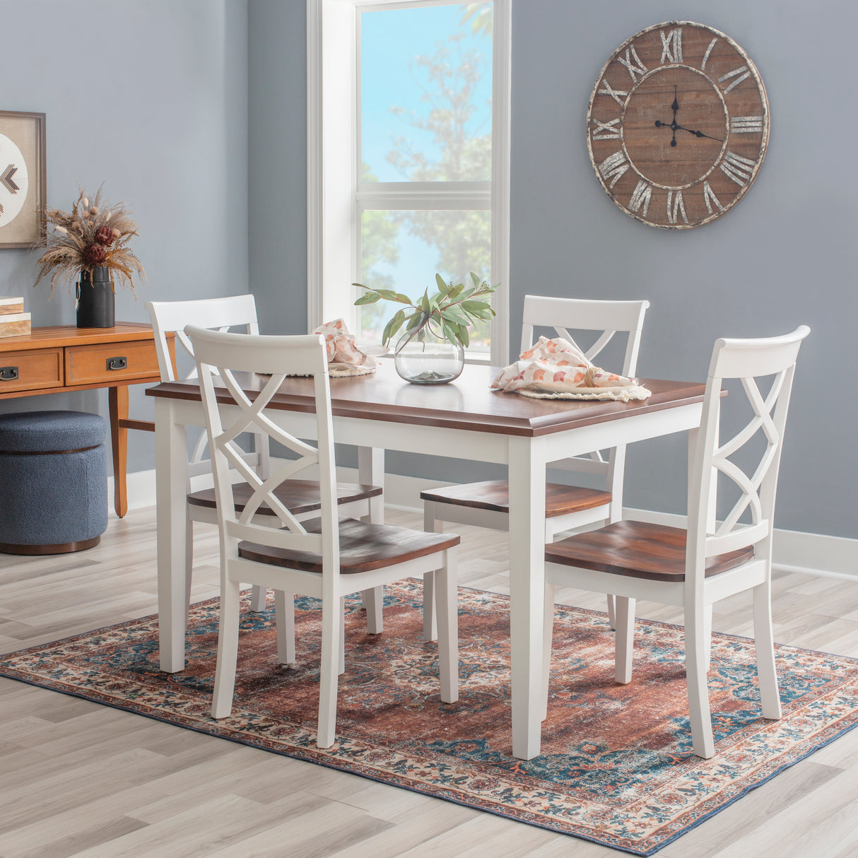 Harrison Cherry And White 5Pc Dining Set