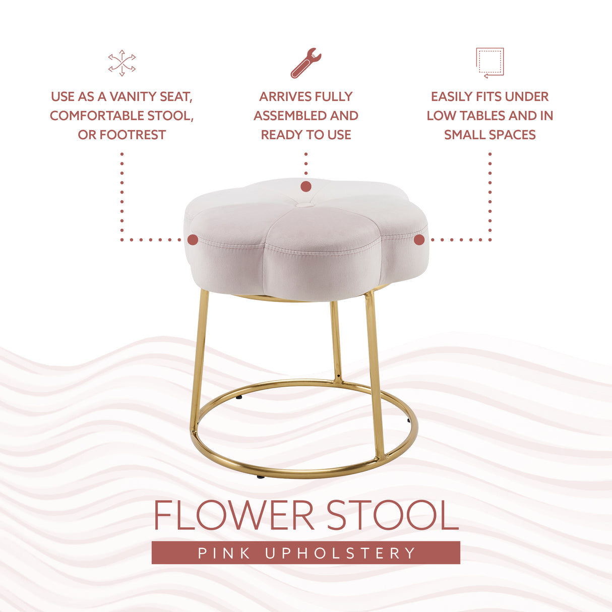 Flower Vanity Stool