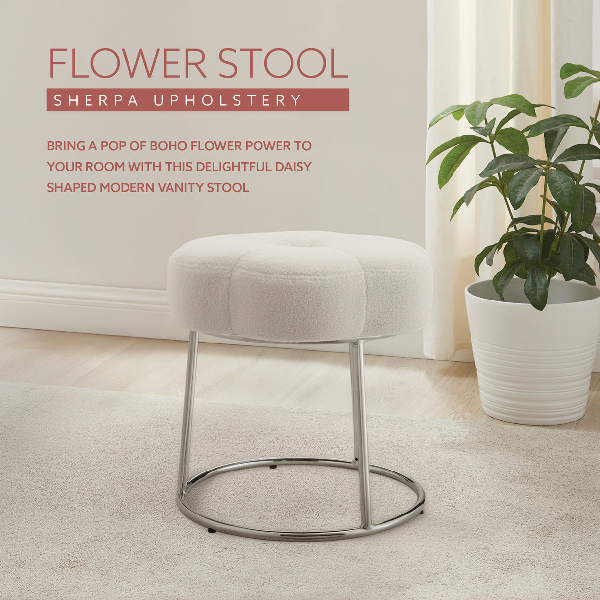 Flower Vanity Stool