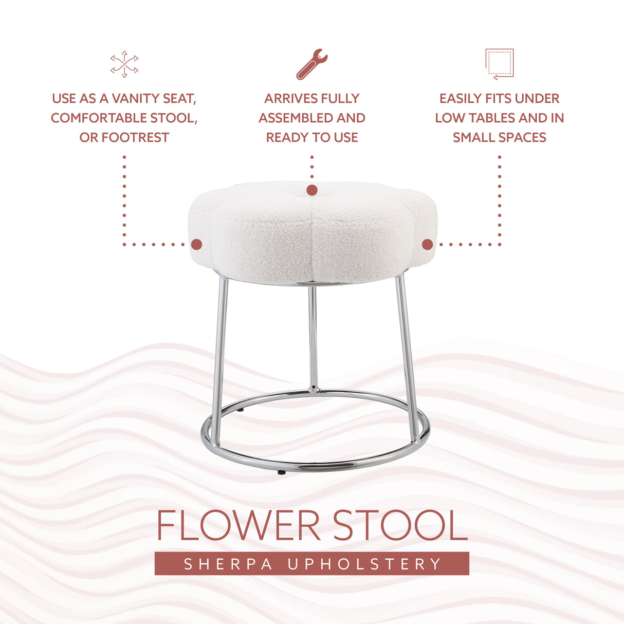 Flower Vanity Stool