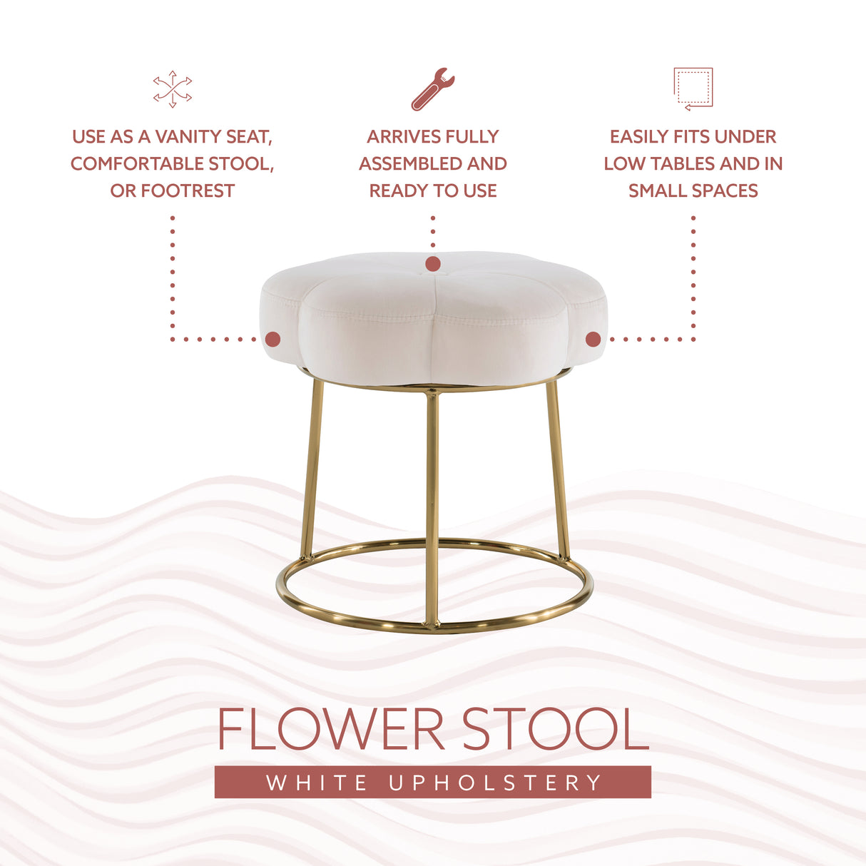 Flower Vanity Stool