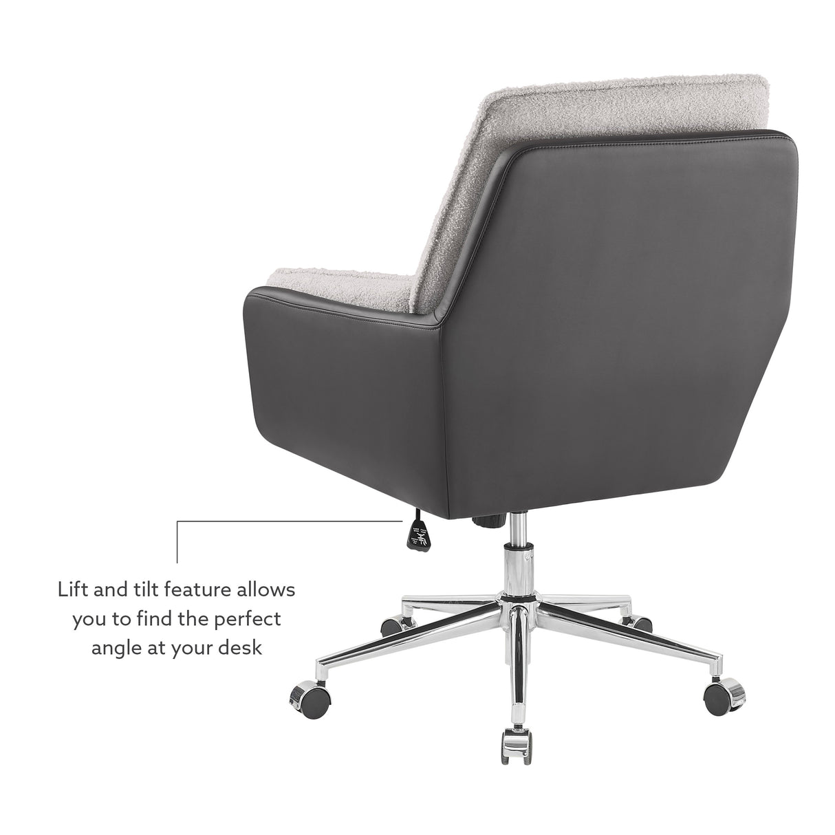 Maddie Black Gray Swivel Office Chair