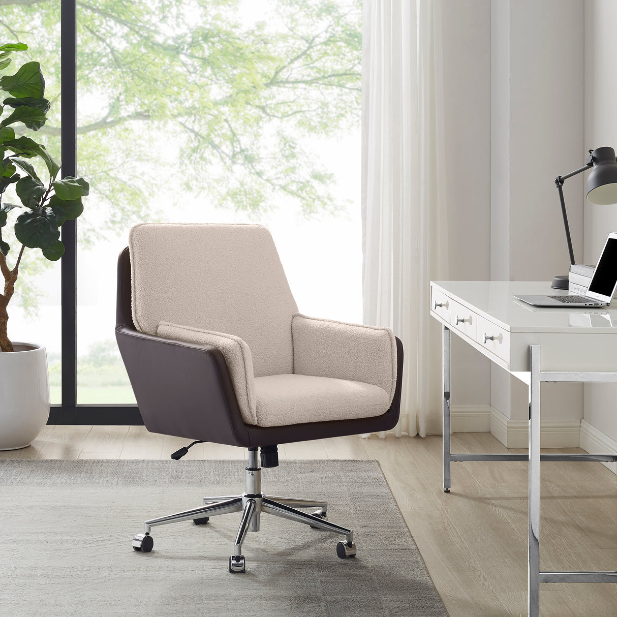 Maddie Black Gray Swivel Office Chair