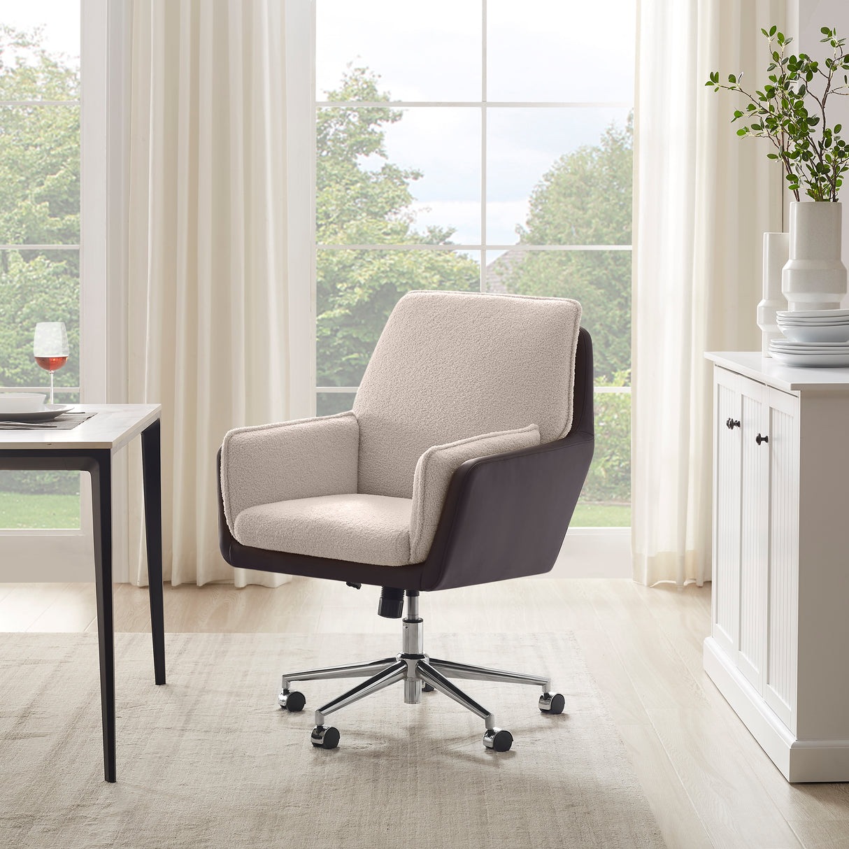 Maddie Black Gray Swivel Office Chair