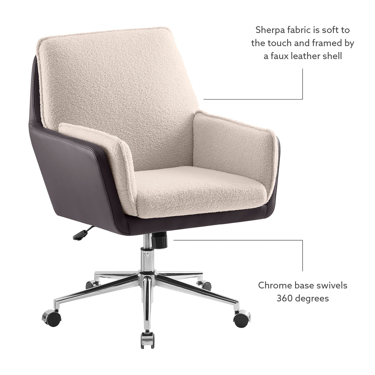 Maddie Black Gray Swivel Office Chair