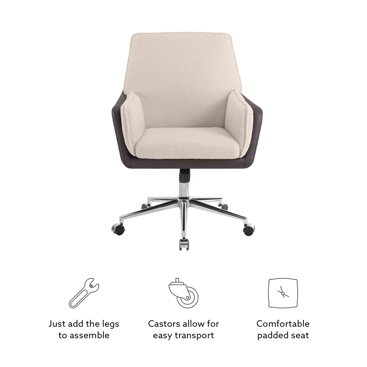 Maddie Black Gray Swivel Office Chair