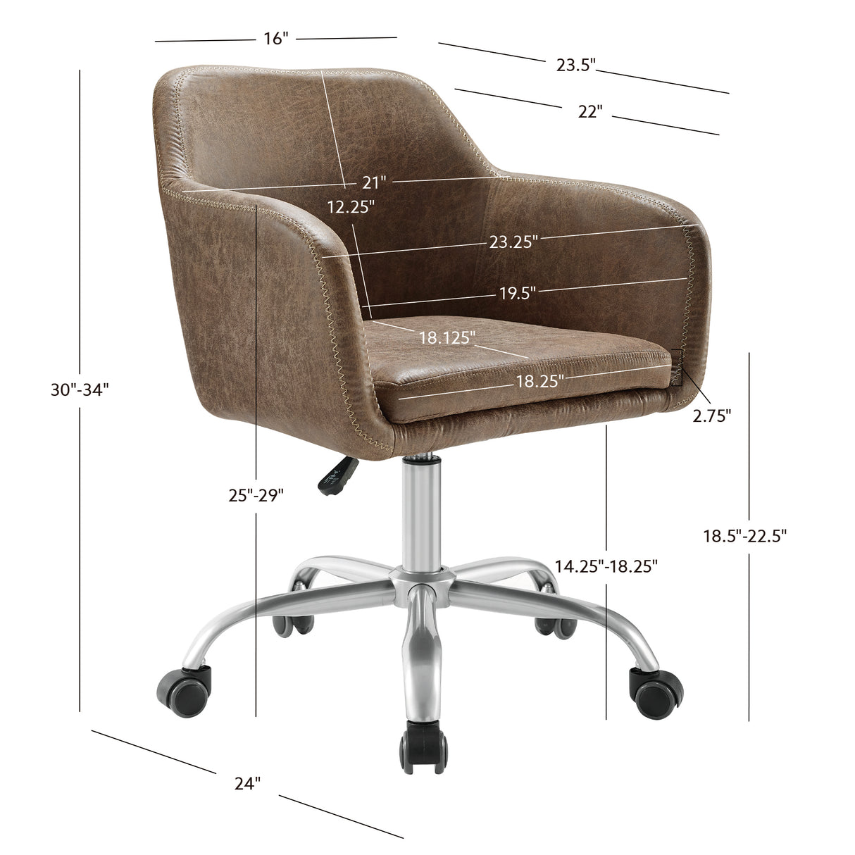 Vintage Brown Office Chair