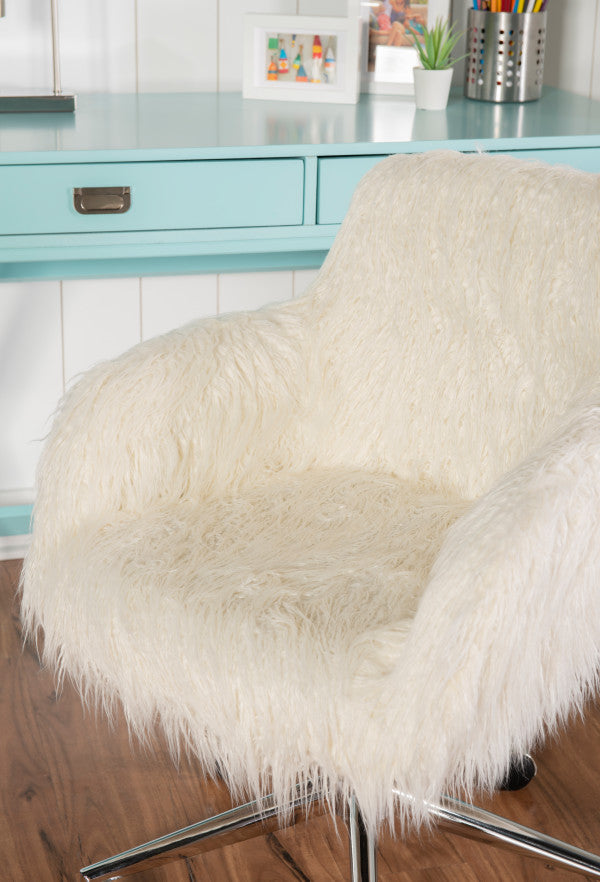 Dawson Faux Fur Barrel Office Chair