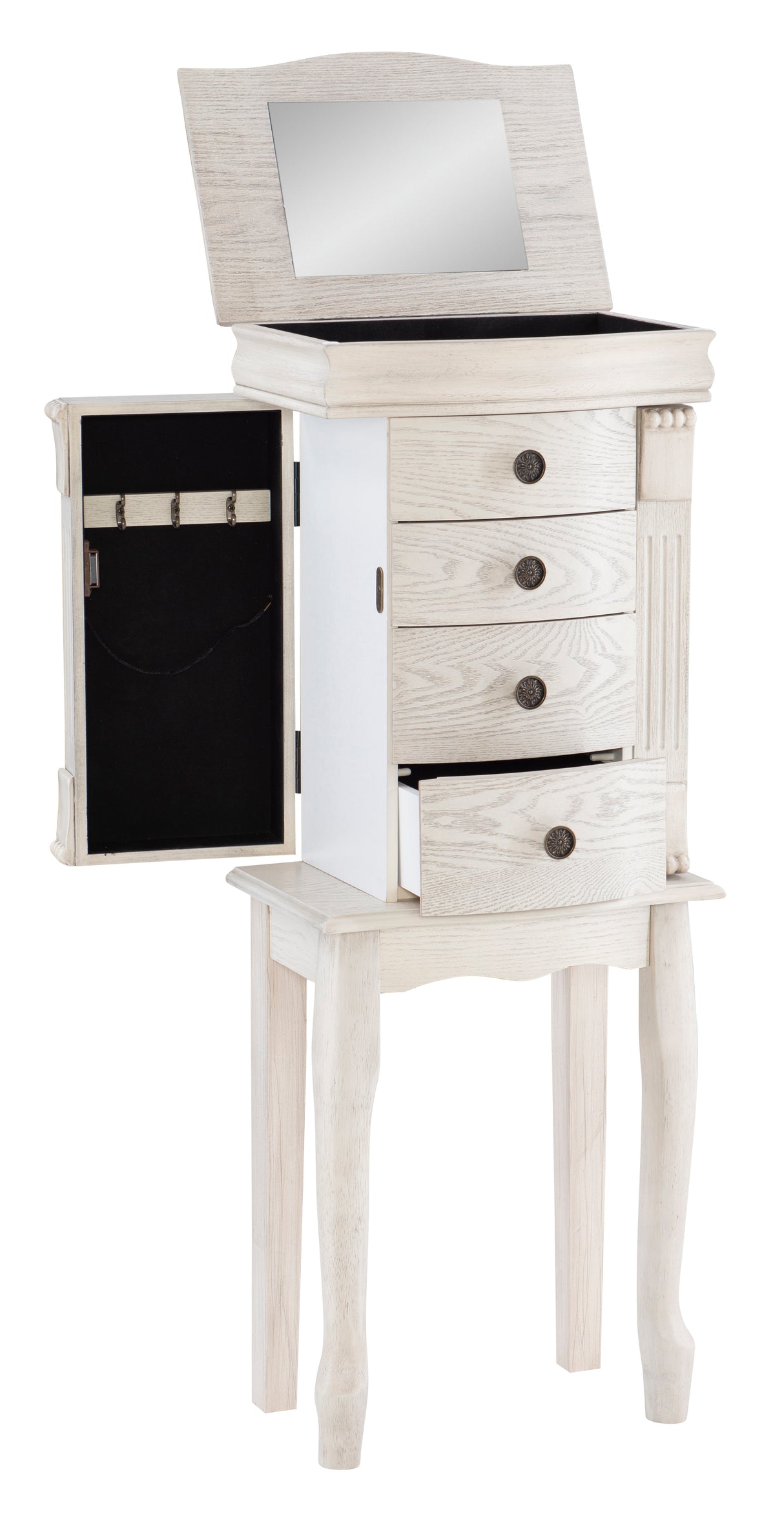 Kellie Off White Jewelry Armoire