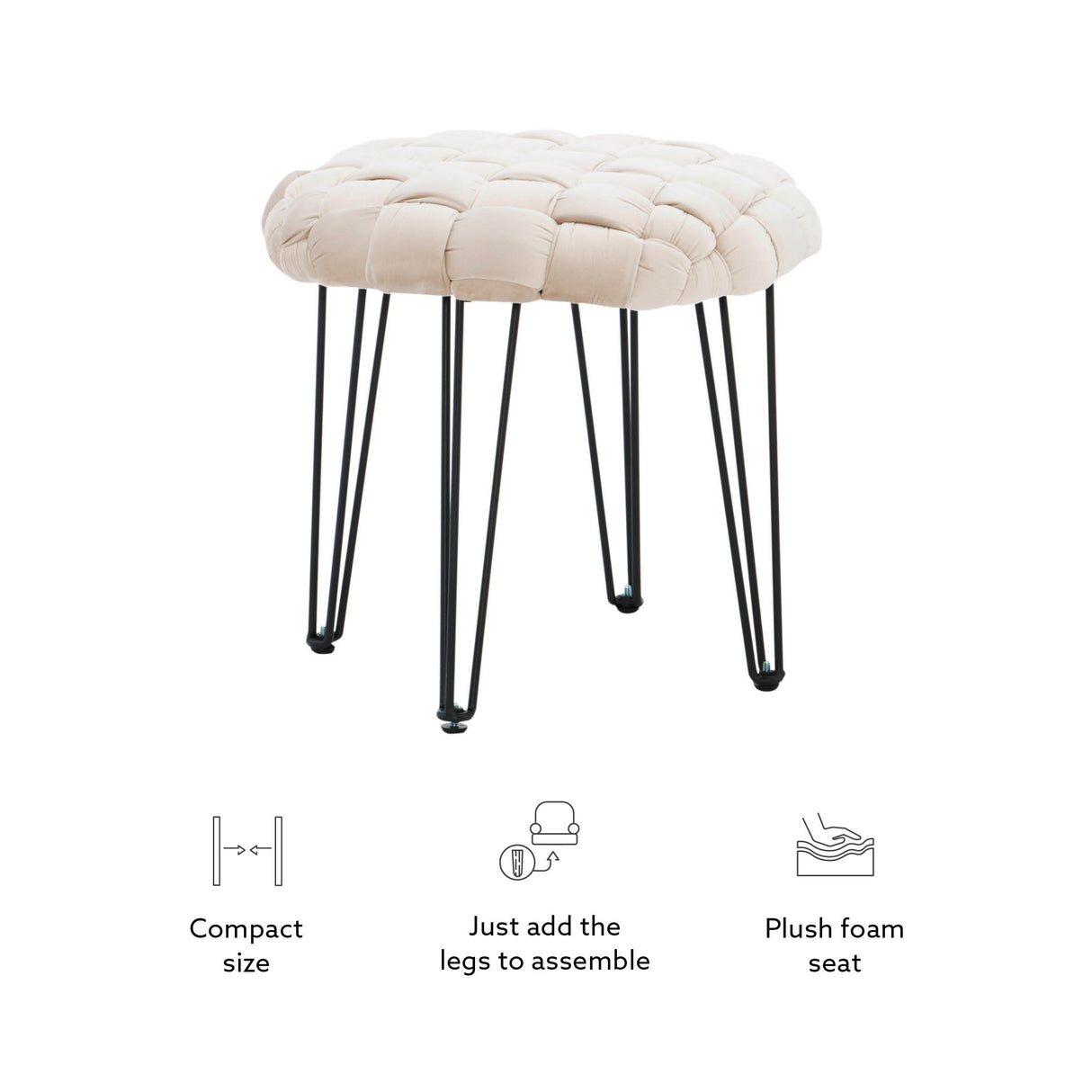 Scarlet Round Ottoman Stool