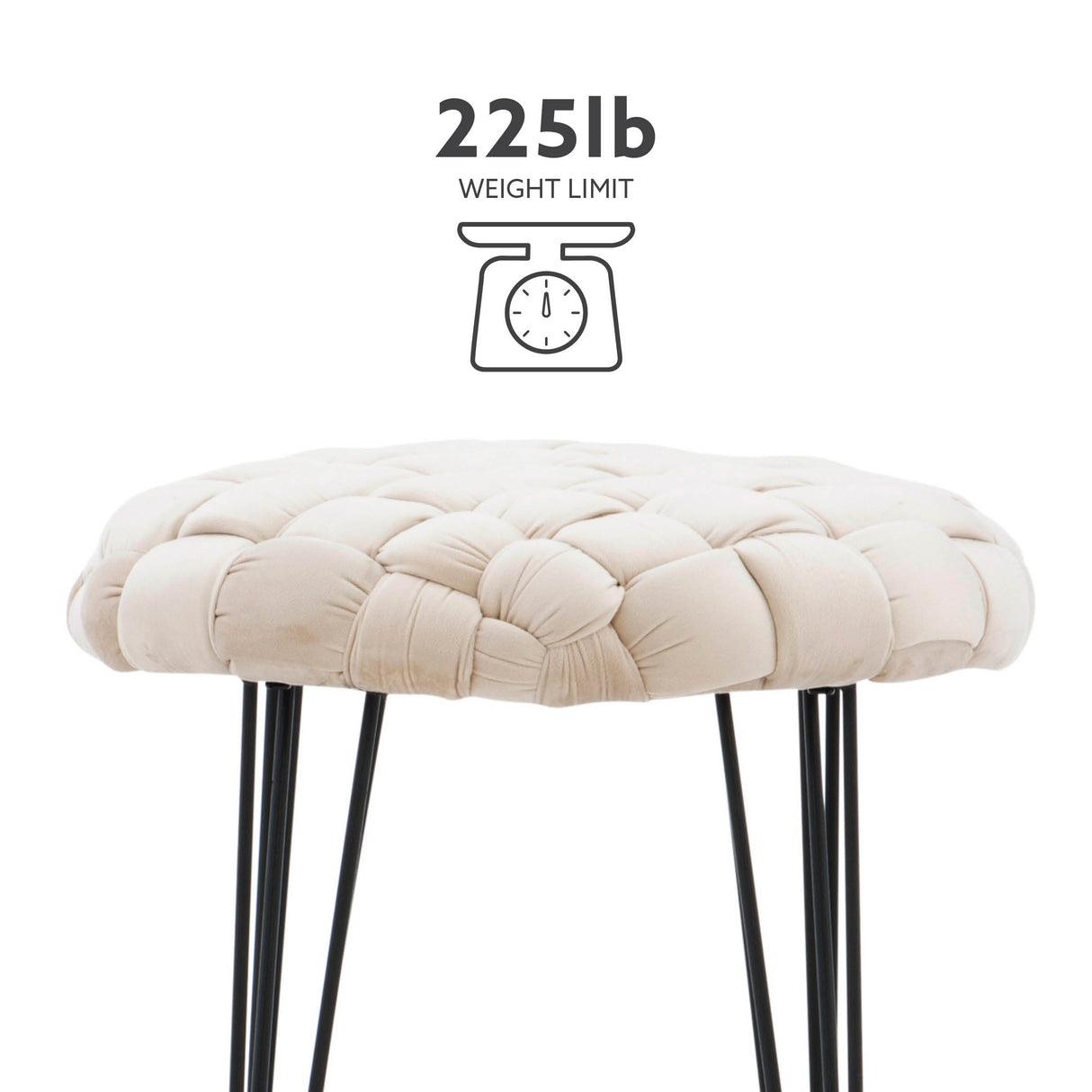 Scarlet Round Ottoman Stool