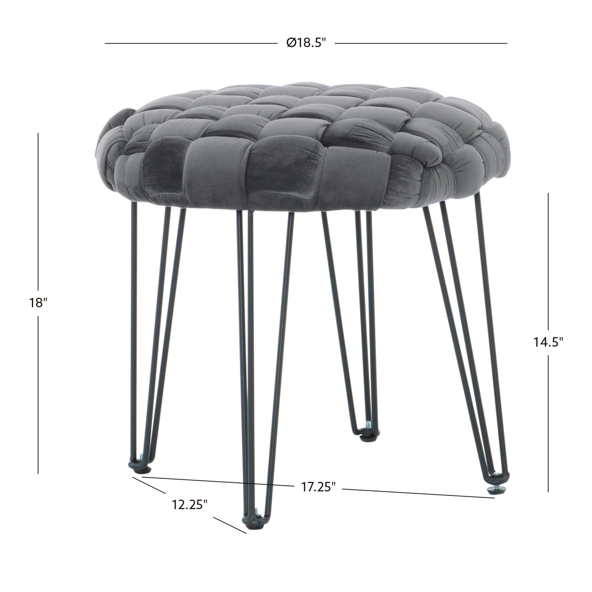 Scarlet Round Ottoman Stool