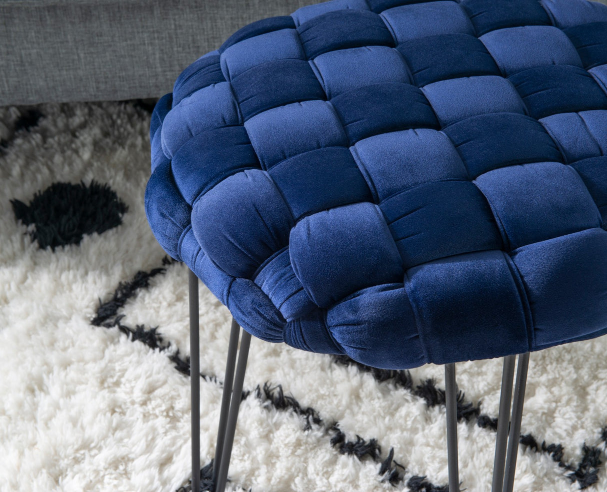 Scarlet Round Ottoman Stool