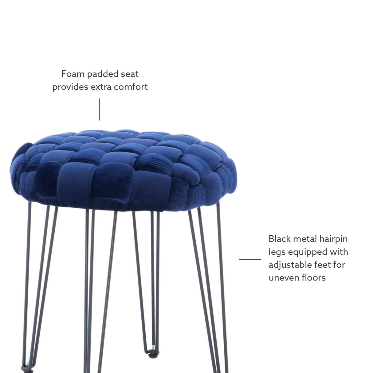 Scarlet Round Ottoman Stool