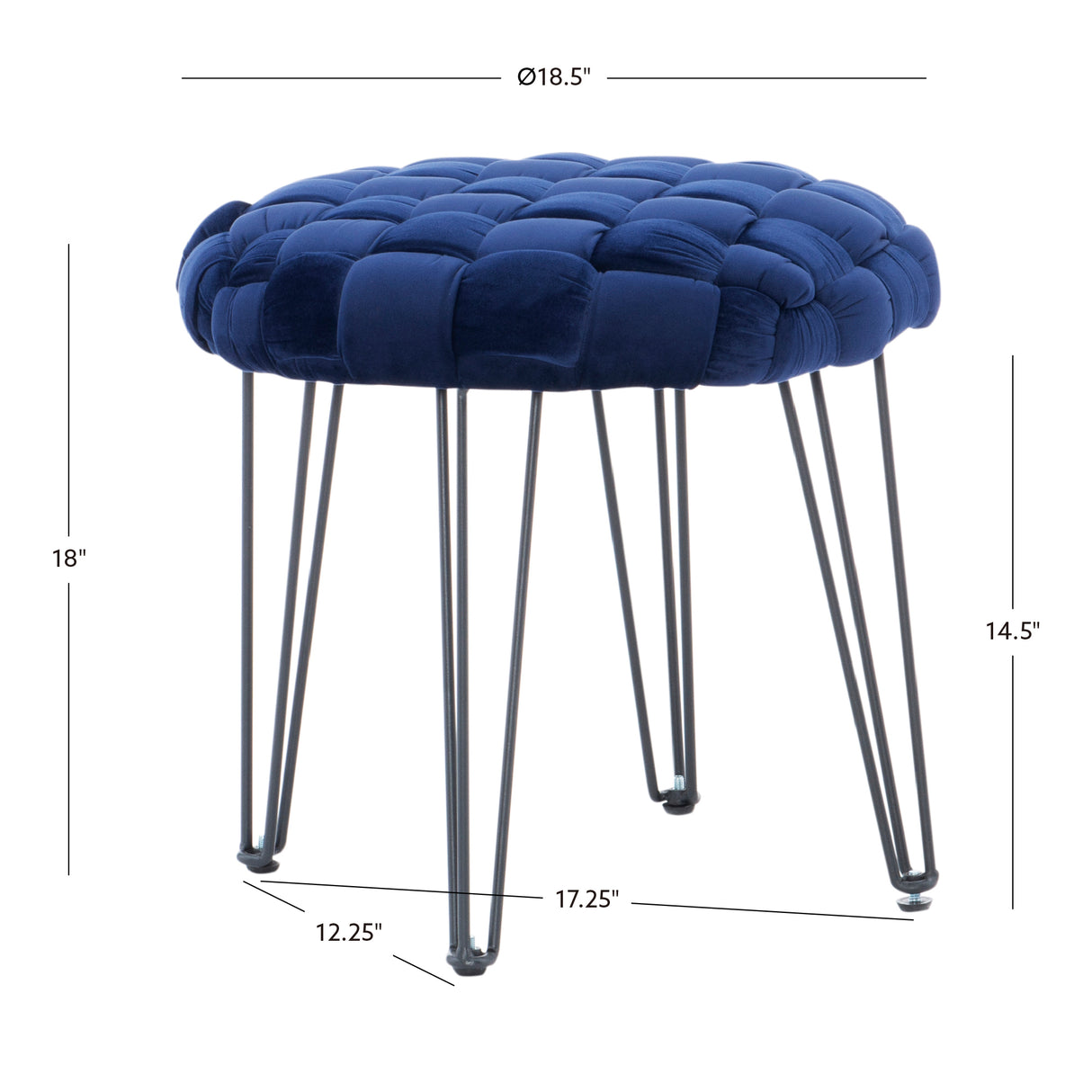 Scarlet Round Ottoman Stool