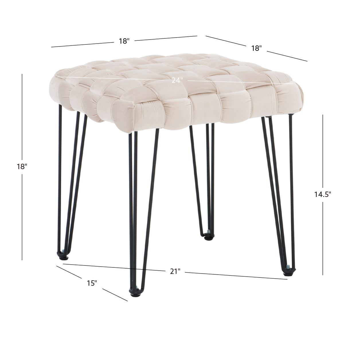 Neva Square Ottoman Stool