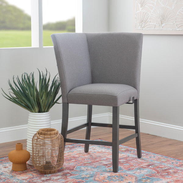 Seneca Gray Upholstered Corner Counter Seat