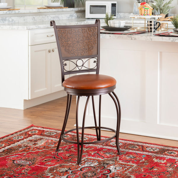Bernet Copper Stamped Counter Stool
