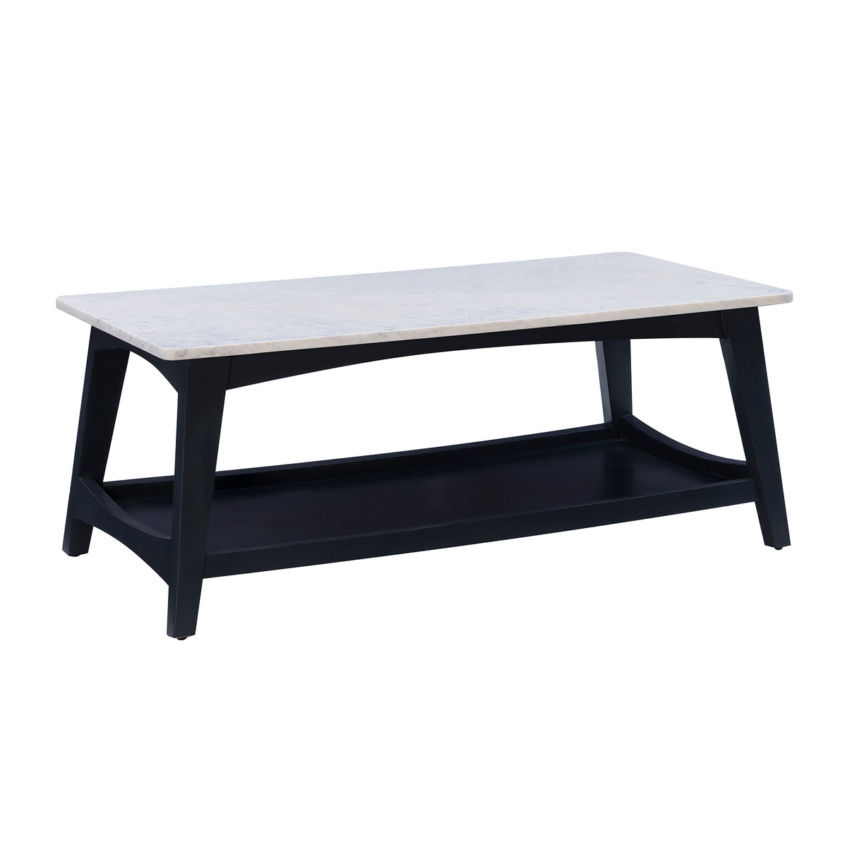 Quincey Dark Grey Marble And Wood Coffee Table