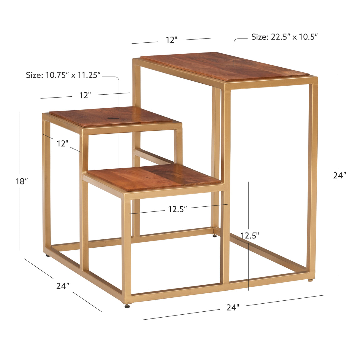 Cyndi 3 Tiered Plant Stand Side Table