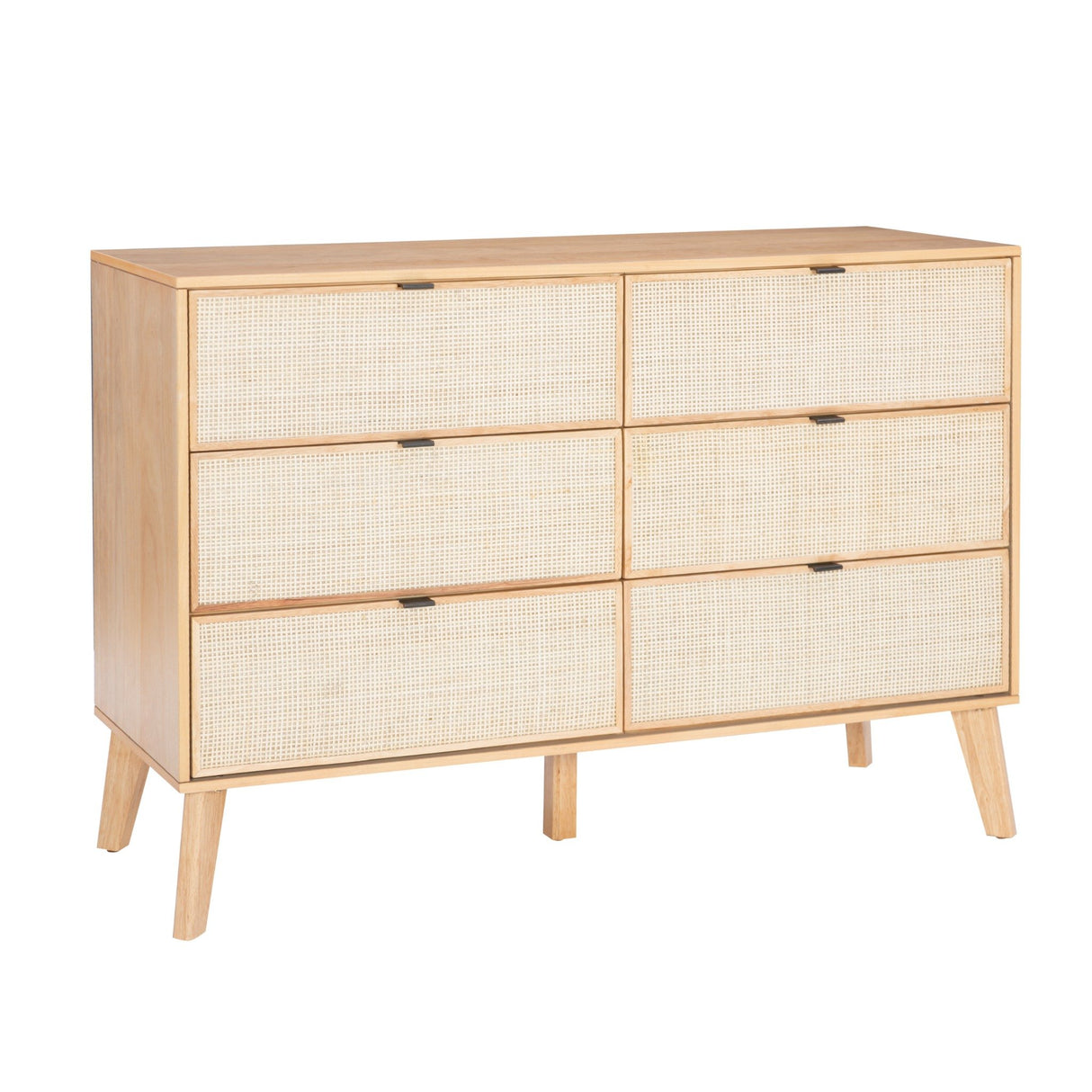 Claudette 6-Drawer Cane Dresser