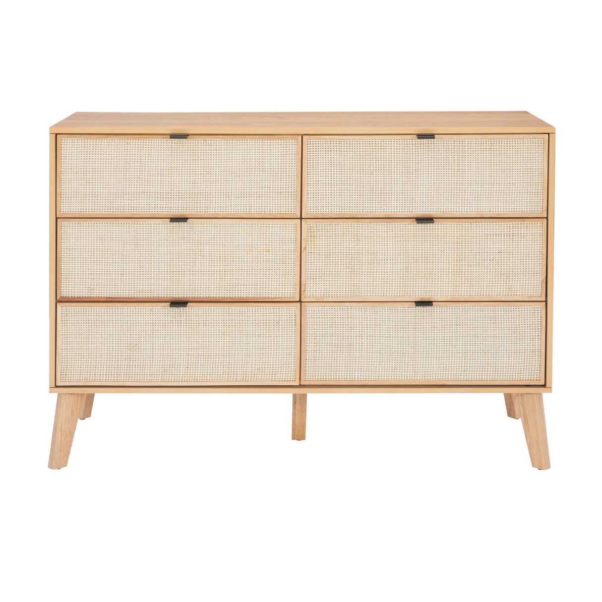Claudette 6-Drawer Cane Dresser