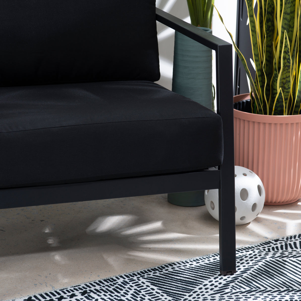 Alora Outdoor Aluminum Black Armchair