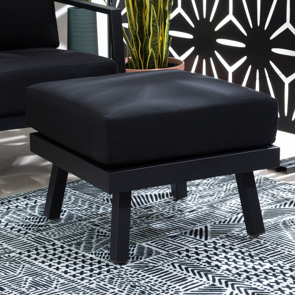 Alora Aluminum Ottoman