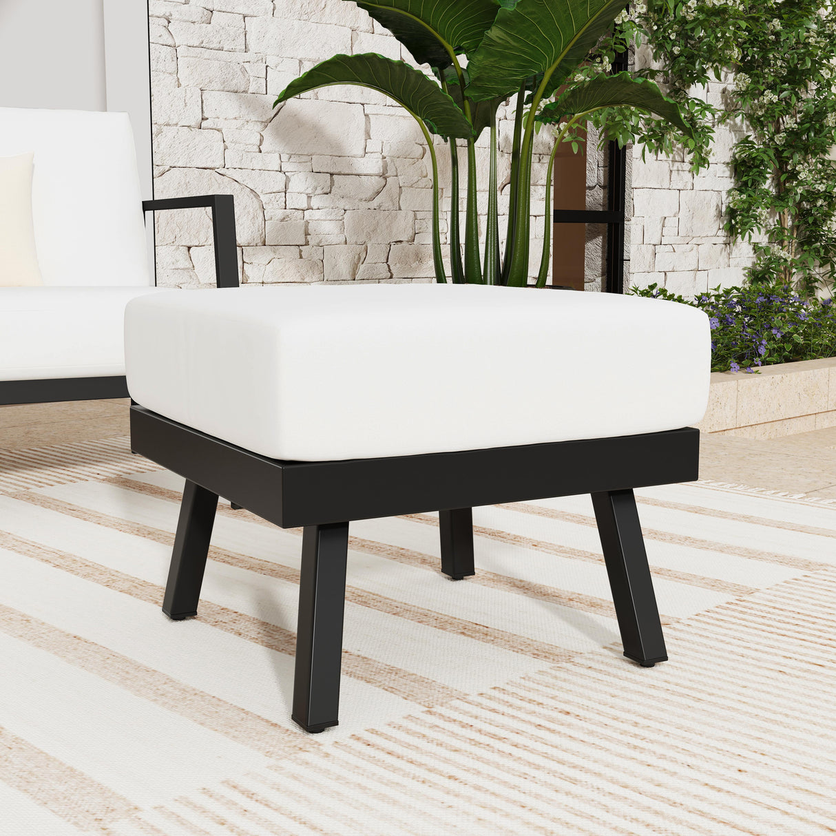 Alora Aluminum Ottoman