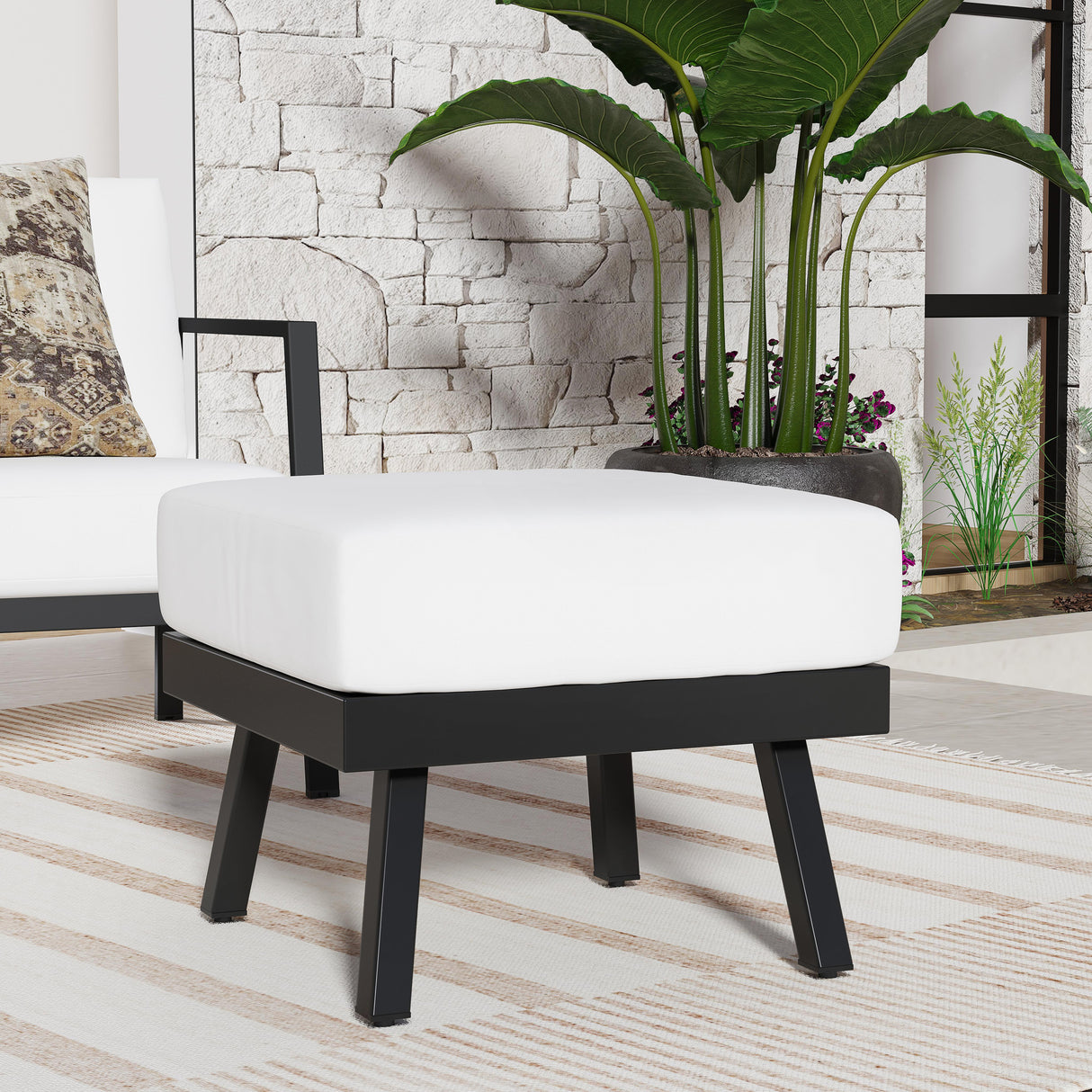 Alora Aluminum Ottoman