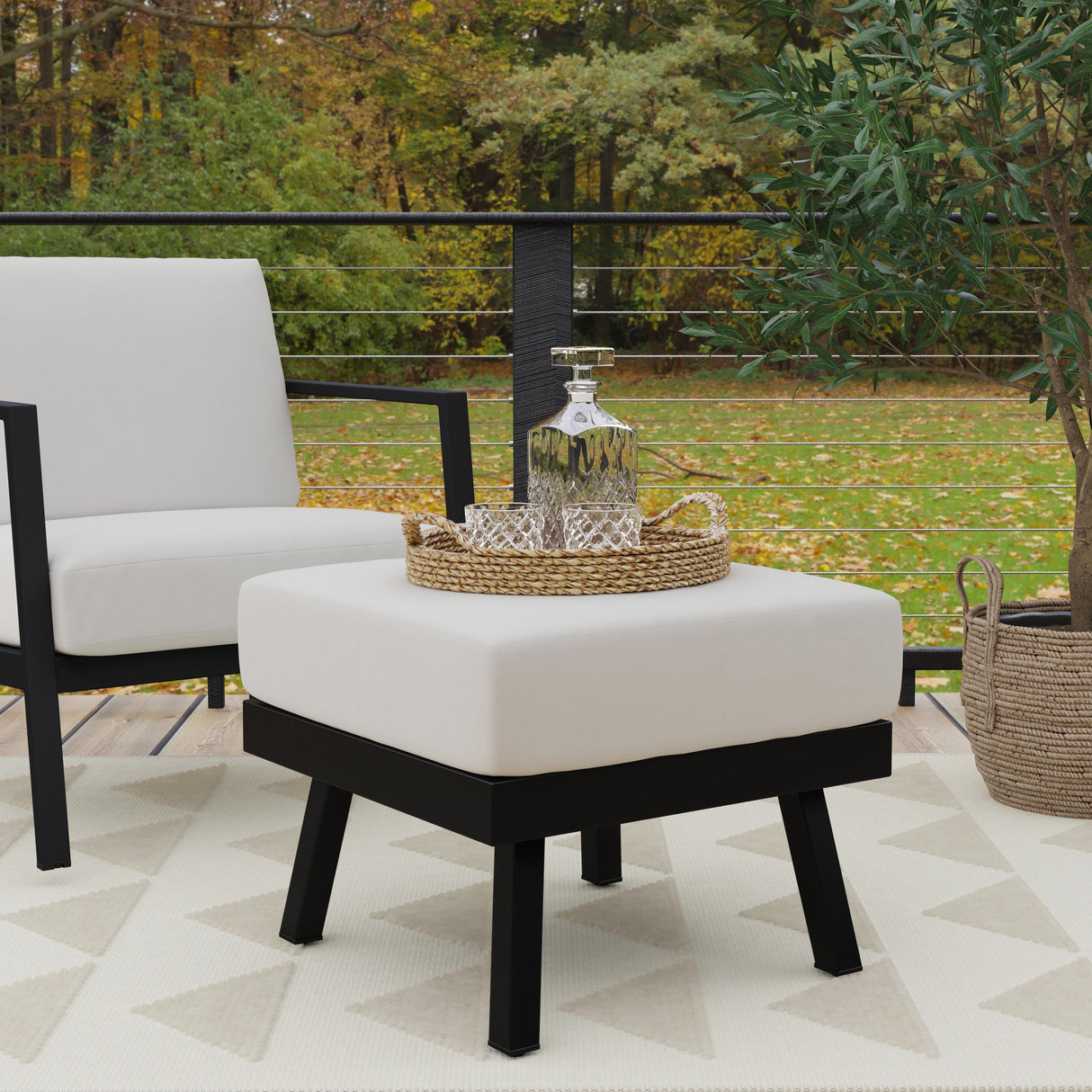 Alora Aluminum Ottoman